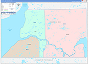 Bristol Bay County Wall Map Color Cast Style